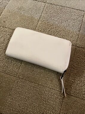 Rains Sleek White Zip-Around Wallet